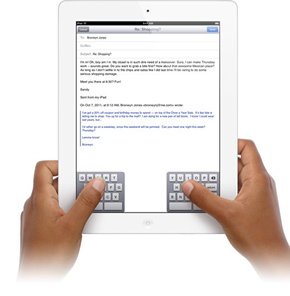 iPad 2の仮想キーボード