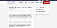 トランプ氏ウェブサイト