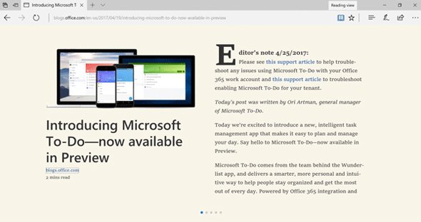 Edgeの読み取りモード